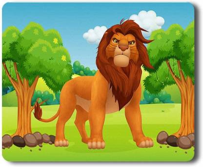 Go Green Tale Simba Cartoon Mouse Pad |Lion King Mouse Pad |Friendly for  all type Mouse |Anti - Slippery Matte finish Mouse Pad |Vibrant  Colors,Creative Designs Mouse Pad Mousepad - Go Green