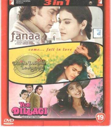 3 In 1 Movie - Fanaa/Dilwale Dulhania Le Jayenge/Yeh Dillagi Price in India  - Buy 3 In 1 Movie - Fanaa/Dilwale Dulhania Le Jayenge/Yeh Dillagi online  at 