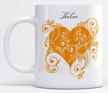 LOROFY Name Shaban Printed Orange Heart Design Ceramic Coffee Mug Price in  India - Buy LOROFY Name Shaban Printed Orange Heart Design Ceramic Coffee  Mug online at 