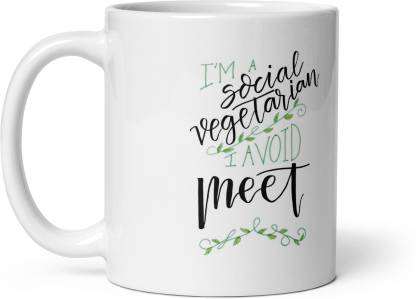 Bhagwati world creation I am a social vegetarian-funny quotes ,ceramic  coffee mug 11oz (325ml) Ceramic Coffee Mug Price in India - Buy Bhagwati  world creation I am a social vegetarian-funny quotes ,ceramic