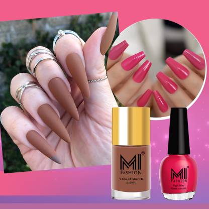 MI FASHION Gleam and Matte A Perfect Matte Nail Polish Combo Pack Neon Pink,Nude  - Price in India, Buy MI FASHION Gleam and Matte A Perfect Matte Nail Polish  Combo Pack Neon