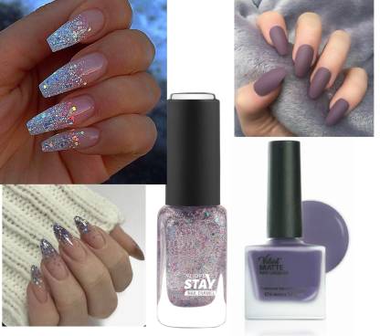 MYEONG MATTE FINISH & GLITTER GEL NAIL PAINT FOR PARTY WEAR LOOK GLITTER  NAIL PAINT, PURPLE - Price in India, Buy MYEONG MATTE FINISH & GLITTER GEL  NAIL PAINT FOR PARTY WEAR