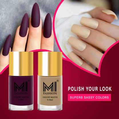 MI FASHION Step Up Your Nail Game With Matte Polish Of Every Season  Purple,Nude - Price in India, Buy MI FASHION Step Up Your Nail Game With  Matte Polish Of Every Season