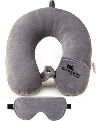 Zexsazone U Shape Neck Pillow travelling headrest, Multipurpose neck rest with Eye mask Neck Pillow  (GREY)