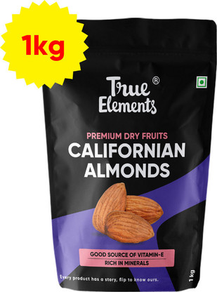 True Elements California Almonds, Premium Dryfruits Badam Almonds