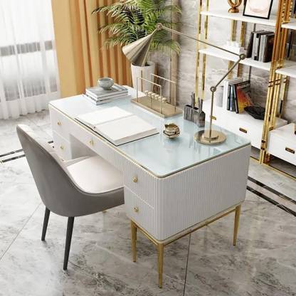 NG Decor Bline Modern Executive Desk with Drawers in White Glass Office  Table Price in India - Buy NG Decor Bline Modern Executive Desk with  Drawers in White Glass Office Table online