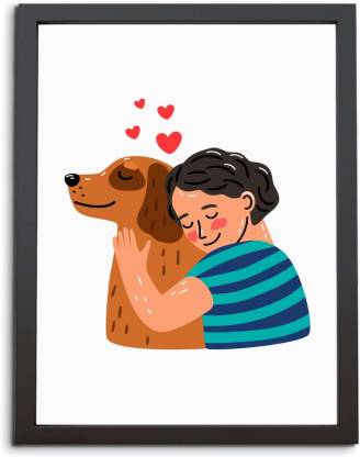 TheKarkhana Cartoon Illustration Girl with Loving Brown Dog Laminated  (Without Glass) Digital Reprint 12 inch x 8 inch Painting Price in India -  Buy TheKarkhana Cartoon Illustration Girl with Loving Brown Dog