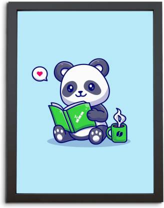 TheKarkhana Cartoon Cute Reading Panda (Laminated Without Glass) Digital  Reprint 12 inch x 8 inch Painting Price in India - Buy TheKarkhana Cartoon  Cute Reading Panda (Laminated Without Glass) Digital Reprint 12