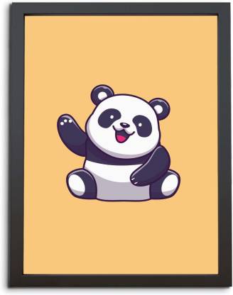 TheKarkhana Cartoon Cute Cheerful Panda Laminated (Without Glass) Digital  Reprint 12 inch x 8 inch Painting Price in India - Buy TheKarkhana Cartoon  Cute Cheerful Panda Laminated (Without Glass) Digital Reprint 12
