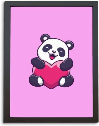 TheKarkhana Cartoon Cute Love Heart Panda Laminated (Without Glass) Digital  Reprint 12 inch x 8 inch Painting Price in India - Buy TheKarkhana Cartoon  Cute Love Heart Panda Laminated (Without Glass) Digital
