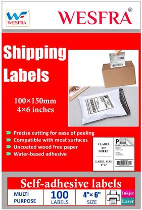 Wesfra Flipkart Amazon Easy Ship Sticky Labels 100mm X 150mm 4 X6 Self Adhesive Labels For Inkjet Laser Copier Paper Label Price In India Buy Wesfra Flipkart Amazon Easy Ship Sticky Labels