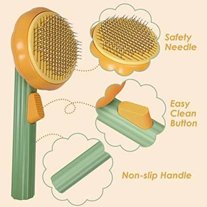 Dherik Tradworld Self Cleaning Slicker Brush for Dogs Cats Puppy Rabbit, Dog Grooming Brush Tool Slicker Brushes for  Dog