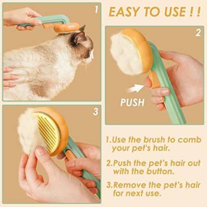 Dherik Tradworld Self Cleaning Slicker Brush for Dogs Cats Puppy Rabbit, Dog Grooming Brush Tool Slicker Brushes for  Dog