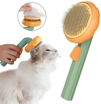 KvExport Self Cleaning Dog Comb & Cat Comb - Pet Hair Remover + Bath Brush Slicker Brushes for  Dog & Cat