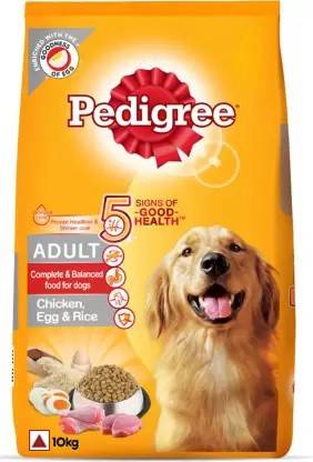 Pedigree Dry Food for Adult Dogs (High Protein Variant)- Chicken- Egg & Rice Flavour