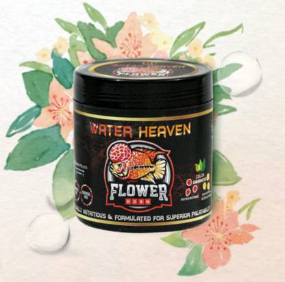 water heaven Flower Horn Large pellets Chicken, Liver, Mealworm, Sea Food, Shrimp 0.24 kg Dry Adult, Young, Senior Fish Food