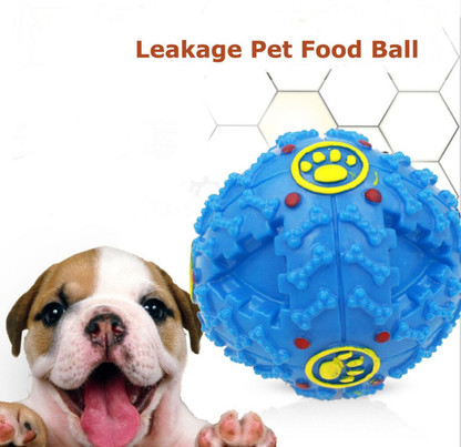 blue squeaky dog ball