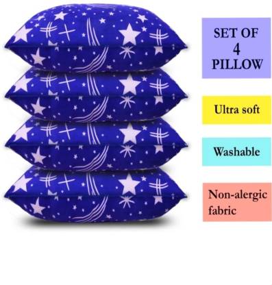 GYAAR Polyester Fibre Abstract Sleeping Pillow Pack of 4  (Blue)