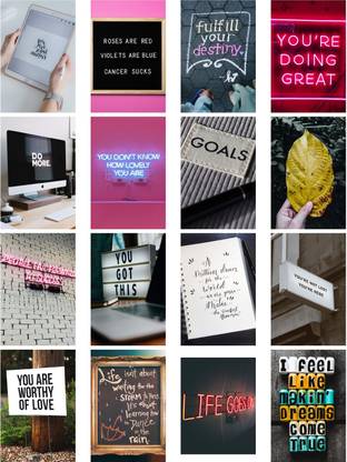 MOTIVATIONAL QUOTE POSTERS (SET OF 40) WALL COLLAGE KIT SUITABLE FOR ...