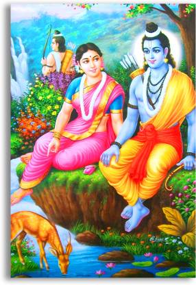 Lord Ram & Goddess Sita Photo Poster God Poster For Home Decor Religious  Poster Fine Art Print - Religious posters in India - Buy art, film, design,  movie, music, nature and educational