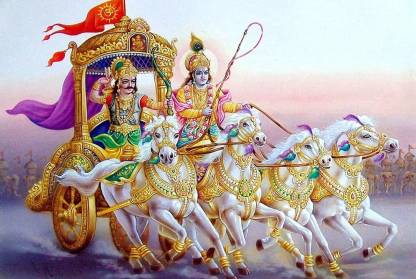 Poster Mahabharata Krishna & Arjun Photo Beautiful sl12056 (Large ...