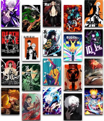set of 20 mix anime wall poster for room a4 size (  inch) wall  poster of anime Paper Print - Animation & Cartoons posters in India - Buy  art, film, design,