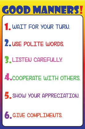 Early Learning quot Good Manners quot Poster Kids Education Wall Poster For