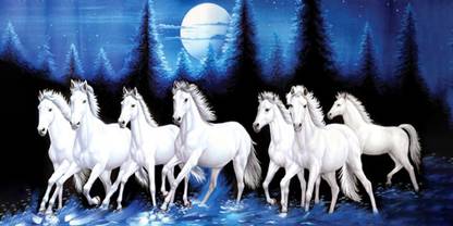 lucky seven horses running at sunrise ll 7 horse vastu poster in vinyl ...