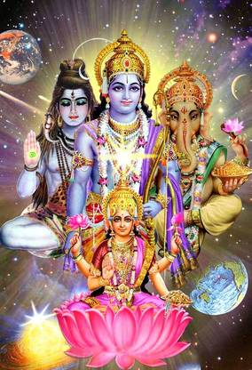 Poster Lord Shiva Lord Vishnu Maa Laxmi Ji With Ganesh Ji (Large Print, 36x24 Inches, Banner Media, Multicolor) Fine Art Print - Religious posters in India - Buy art, film, design, movie, Poster Lord Shiva Lord Vishnu Maa Laxmi Ji With Ganesh Ji (Large Print, 36x24 Inches, Banner Media, Multicolor) Fine Art Print - Religious posters in India - Buy art, film, design, movie,