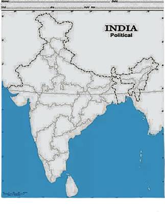 Practice map of India political |Pack of 100 Maps | Small Size ...