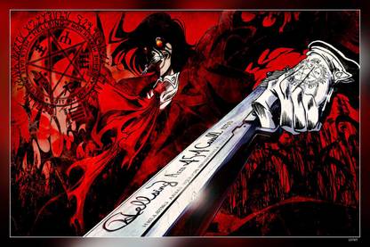 Anime Hellsing Alucard Hellsing Gun Matte Finish Poster Paper Print ...