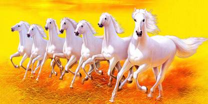 lucky seven horses running at sunrise ll 7 horse vastu poster in vinyl ...
