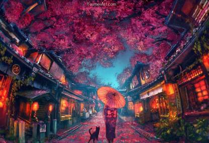 Anime Street City View Anime Scene HD Matte Finish Poster Print Paper Print  - Animation & Cartoons posters in India - Buy art, film, design, movie,  music, nature and educational paintings/wallpapers at