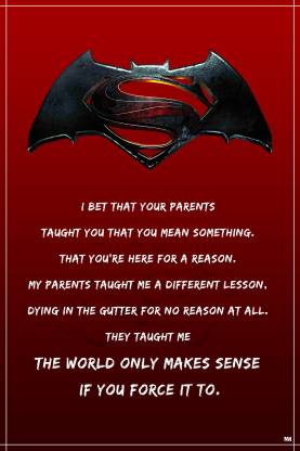 Batman vs Superman Batman Quote Poster 18 x 12 inch 300 GSM Paper Print -  Movies posters in India - Buy art, film, design, movie, music, nature and  educational paintings/wallpapers at 