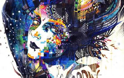 colorful women minjae lee face wallpaper Paper Print - Music posters in  India - Buy art, film, design, movie, music, nature and educational  paintings/wallpapers at 