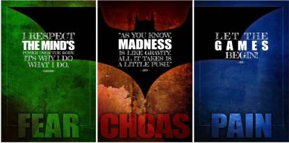 Batman - Trilogy The Dark Knight Trilogy Quotes Poster (Set of 03), 12X18  Each Paper Print - Pawan Gautam posters - Movies, Children, Personalities  posters in India - Buy art, film, design,