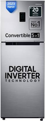 [For Axis Credit Card] SAMSUNG 301 L Frost Free Double Door 2 Star Convertible Refrigerator  (Elegant Inox, RT34C4542S8/HL)