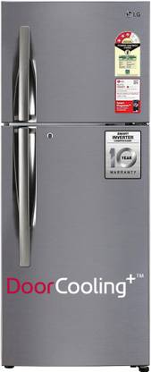 [For SBI Card] LG 242 L Frost Free Double Door 3 Star Refrigerator with Smart Inverter  (Shiny Steel, GL-I292RPZX)