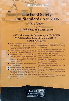 Food Safety And Standards Act, 2006: Buy Food Safety And Standards Act