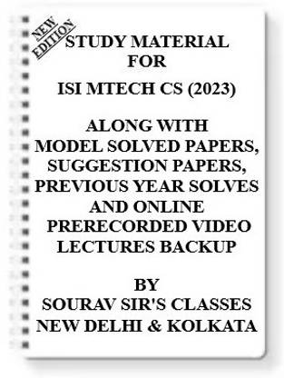 Study Material On Isi Mtech Cs (2023) [pack Of 4 Books] With Model ...