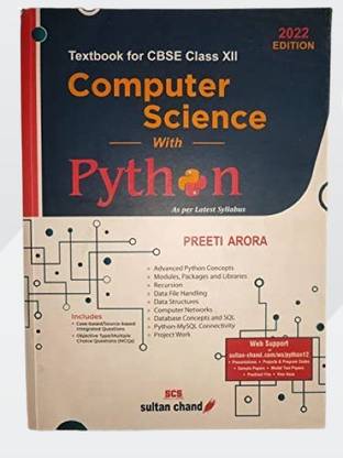 Textbook For CBSE Class 12th Computer Science With Python As Per Latest ...