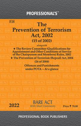 Prevention Of Terrorism Act, 2002 Alongwith Rules & Acts: Buy