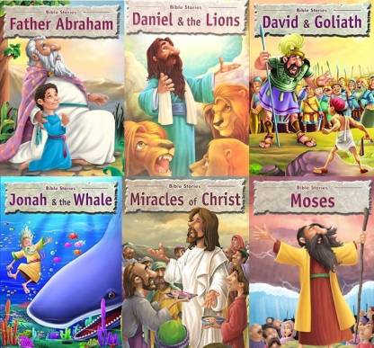 Macaw Bible Story Books Set Of 6 - English, , DANIEL & THE LIONS, DAVID &  GOLIATH, FATHER ABRAHAM, JONAH & THE WHALE, MIRACLES OF CHRIST, MOSES: Buy  Macaw Bible Story Books