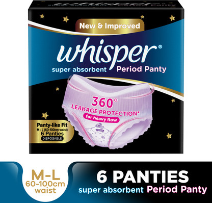 Whisper Super Absorbent Period Panty, M-L Panties Sanitary Pad