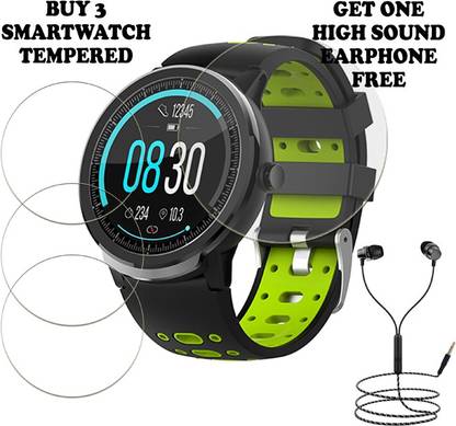 SOMTONE Tempered Glass Guard for SENBONO S10 PRO SMART WATCH PACK-3 BUY AND  GET ONE EARPHONE FREE - SOMTONE : Flipkart.com