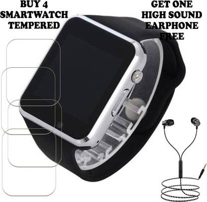 SOMTONE Tempered Glass Guard for gazzet Mobile Android Smartwatch PACK-4  BUY AND GET ONE EARPHONE FREE - SOMTONE : Flipkart.com