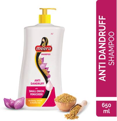 Meera Anti Dandruff Shampoo, With Small Onion And Fenugreek,Paraben Free  (650 ml)