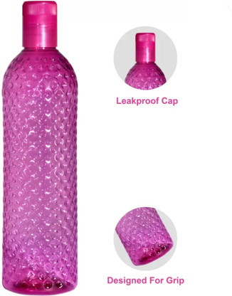 Diamond Design Crystal water Bottles 1 litre, with Simple Cap BPA Free 1000 ml Bottle