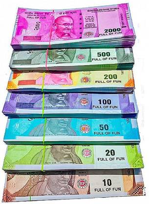 FIER Combo (11 Each x 7=77 Nakli Note) Playing Indian Currency Notes ...
