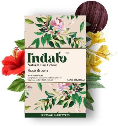 Indalo Natural Hair Colour with Amla and Brahmi, No Ammonia, No PPD, No  Peroxide - 100g , Rose Brown - Price in India, Buy Indalo Natural Hair  Colour with Amla and Brahmi,